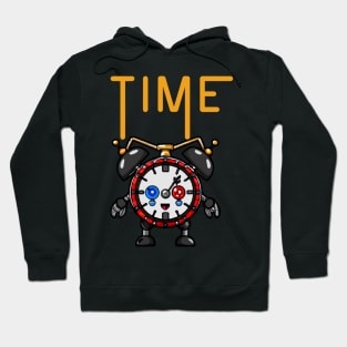 Time Illustration, Funny Surreal Steampunk Alarm Clock Robot Hoodie